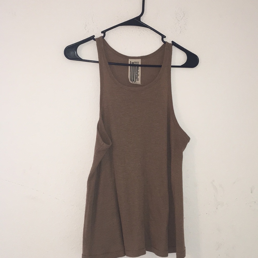 Vintage free people womens brown tank top medium